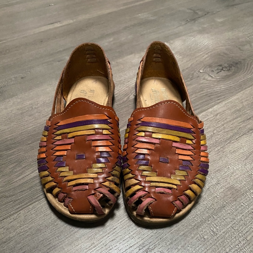 Beautiful colored huarache slip ons